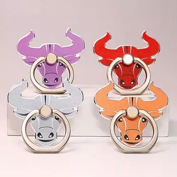 Гладкий край, вращающийся на 360 градусов, мобильный самоклеящийся, сильная адсорбция, милый держатель для телефона в форме коровы, мобильный телефон оранжевый