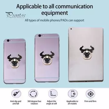 Гладкий край, вращающийся на 360 градусов, самоклеящийся, сильная адсорбция, держатель для мобильного телефона, симпатичная форма коровы, мобильный телефон, ручка из алюминиевого сплава, подставка для мобильного телефона оранжевый