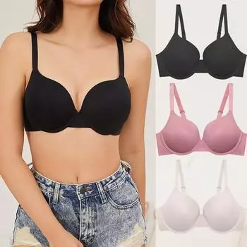 Гладкий сексуальный бюстгальтер больших размеров, женское бесшовное нижнее белье, бюстгальтер с регулируемыми бретелями, светлое цветное нижнее белье, летнее BD 34B чёрный