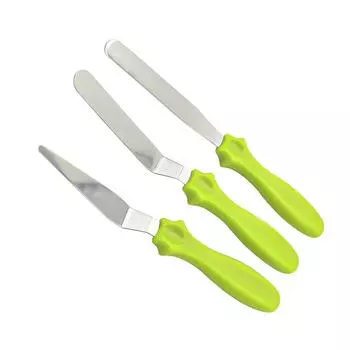 Гладкий скребок из нержавеющей стали, разбрасыватель глазури для торта, шпатель для крема для торта, 3 шт./компл.