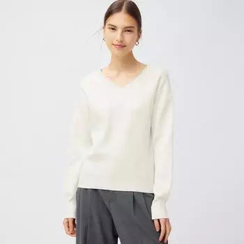 Гладкий свитер GU с V-образным вырезом (длинный рукав) Z