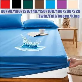 Гладкий водонепроницаемый чехол для матраса всех размеров для коробочного весеннего наматрасника на четыре сезона, защита от насекомых, гипоаллергенный наматрасник, чехол Sheet 80X200x30cm серый