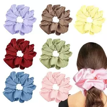 Гладкое атласное кольцо для волос для девочек, высокая эластичная резинка для волос «конский хвост», большая эластичная лента, пучок для волос, шарик для волос, «конский хвост», веревка для волос, аксессуары для волос темно-розовый