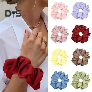 Гладкое атласное кольцо для волос для девочек, высокая эластичная резинка для волос «конский хвост», большая эластичная лента, пучок для волос, шарик для волос, «конский хвост», веревка для волос, аксессуары для волос темно-розовый