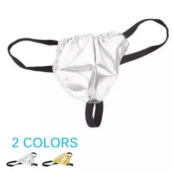 Гладкое мужское сексуальное нижнее белье из ПУ кожи, эластичные стринги, Т-образная спинка, стринги