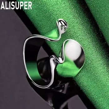 Гладкое Открытое Кольцо Серебряное Модное Модное Очарование Изысканное Ювелирное Изделие 5#-10#