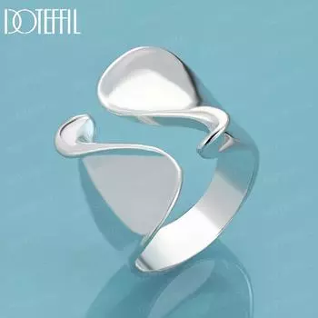 Гладкое Открытое Кольцо Серебряное Модное Шармовое Ювелирное Изделие 5#-10#