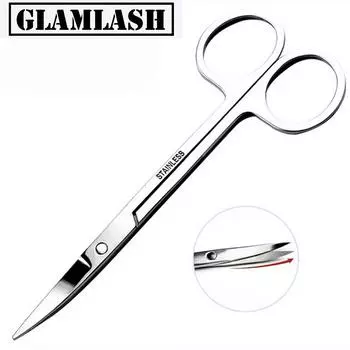 GLAMLASH 1 шт. изогнутые ножницы из нержавеющей стали, ножницы для бровей, стрижка волос, красивые ножницы для ногтей, пинцет для обрезки лица