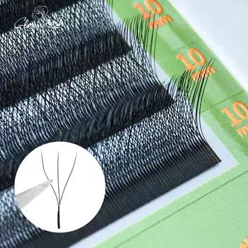 GLAMLASH 3D W-образные наращивание ресниц C/D Curl Высококачественные индивидуальные ресницы 0.07mm C 8mm чёрный