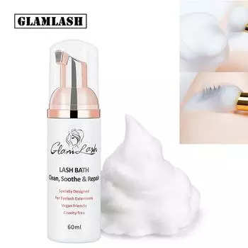 GLAMLASH 60 мл очищающая пена для ресниц, шампунь для наращивания ресниц, чистка глаз, наращивание ресниц, 3D норковые ресницы