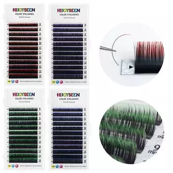 GLAMLASH Индивидуальное градиентное наращивание ресниц смешанного цвета Красный Зеленый Синий Фиолетовый Макияж Лифтинговые ресницы