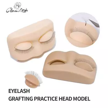 GLAMLASH Mini Lash Плоская модельная головка для наращивания ресниц, тренировочная головка со съемными сменными веками