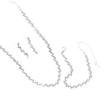 Glamorous Wedding Accessory Set Sophisticated Wedding Rhinestone Jewelry Set Necklace Earrings for Bridesmaids