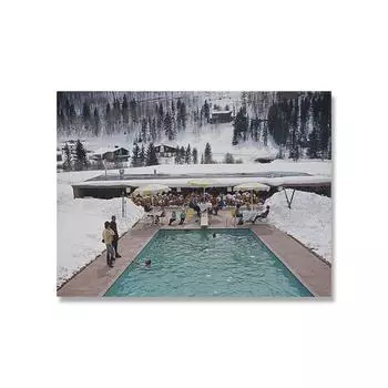 Гламур у бассейна, 1964-е годы, художественный принт от Slim Aarons, винтажный постер с фотографией, ретро настенные художественные фотографии, картина на холсте, домашний декор без рамки 21*30cm No Frame