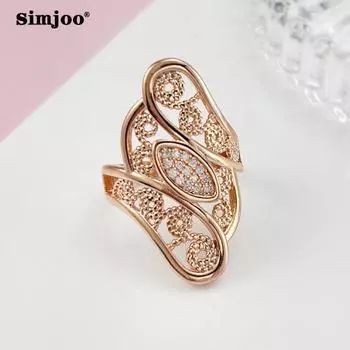Гламурное кольцо SIMJOO с цирконом нового дизайна 6