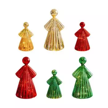 Glass Angel Decoration Creative Decorative Christmas Light up Angel Figurine S красный