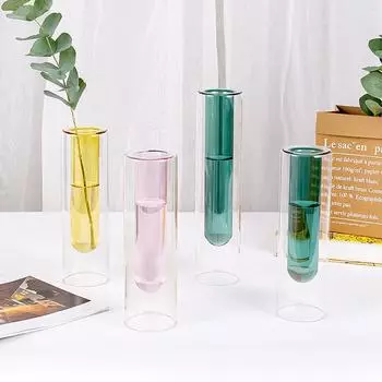 Стеклянная художественная гидропонная ваза, форма пробирки, цветочная композиция, сделай сам, настольные украшения, украшения для дома S