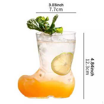 Glass Beer Mug Boot Shaped Drinking Glassware Cold Drink Cup Milk for Parties Celebration Home