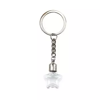 Glass Bottle Keychain Pendant Portable Wishing Bottle Keyring Stylish Key Chain Accessory Elegant Ornament for Wallet 1