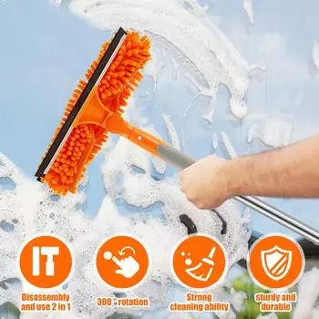 Glass Cleaner Mop with Silicone Scraper Window Glass Cleaning Household Tool Squeegee Wiper Cleaning Tool Shower Squeegees
