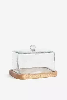 Glass-cloche butter dish