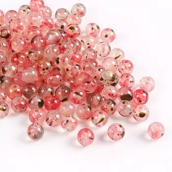Glass Gold Powder Round Beads Ice Transparent Ink Smudged Glass Beads Diy Necklace Bracelet Jewelry Loose Bead Accessories 10Mm 20 pcs