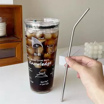 Glass Heat Resistant 1000ml Very Practical Exquisite Workmanship Drinking Utensils Water Cup Easy To Use High Capacity Straw