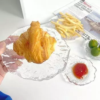 Glass Jewelry Storage Trays Decorative Necklace Earringd Storage Tray Home Cake Dessert Plate Photo Props Aesthetic Decor