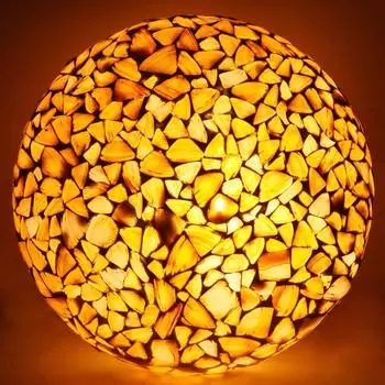 Glass Mosaic Round Ceiling lamp in Glass Seap Decorated Design