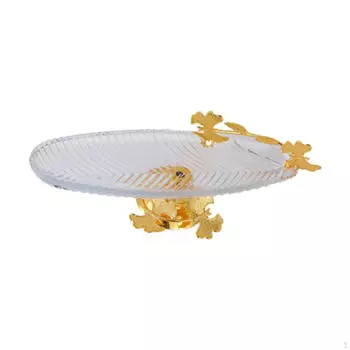 Glass Serving Tray Plate Elegant Transparent Dessert Holder for Fruits Pastries