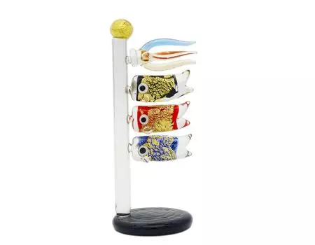 Glass Square May Doll Festival Extra Large Gold Leaf Carp Streamer Boy s