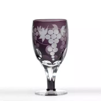 Glass Studio SAIHO, Edo Kiriko, дизайн «Виноград», сделано в Японии, в деревянной коробке