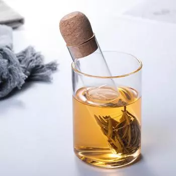 Glass Tea Infuser Creative Pipe Transparent Tea Drain Heat Resistant Leisure Test Tube Tea Strainer For Mug Tea Maker