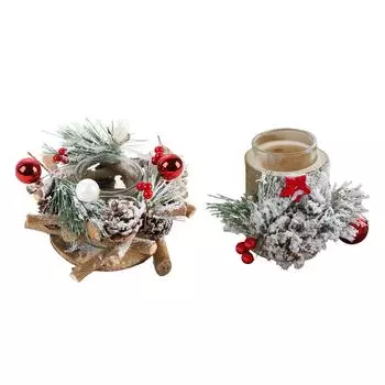 Glass Tealight Holder Xmas Candlestick Christmas Candle Holder for Valentine s