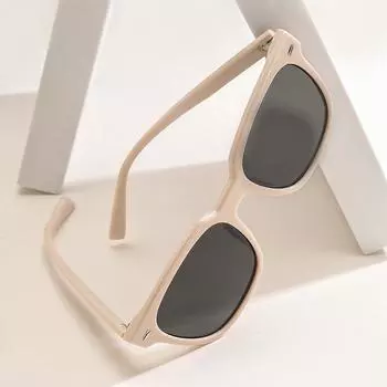Glasses B317 Square Large Frame Hip-Hop Rivets Transparent Color Frame Sunglasses, Popular Women