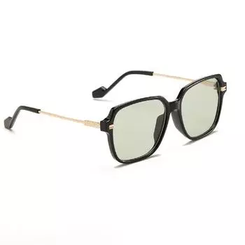 Glasses B321 Square Large Frame Personalized Black Simple Light-Colored Lenses Sunglasses, Popular Women прозрачный