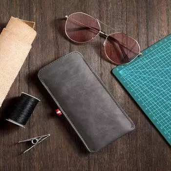 Glasses Protective PU Leather Glasses Bag Rectangle Reading Eyeglasses Pouch Outdoor