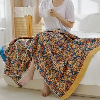 Главная90x180см хлопчатобумажная марлевая банная накидка четырехслойное большое полотенце впитывающее хлопок без ворса бытовая мужская и женская взрослая банная накидка 90x180cm