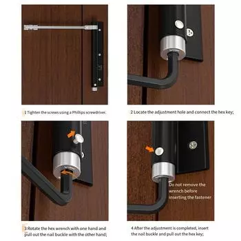 Главная Алюминиевые автоматические дверные доводчики Пружинный дверной доводчик Регулируемая дверная петля Простая установка D