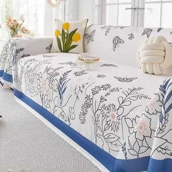 Главная Бабочки Цветы Диван Пледы Летний Шелковый Диван Полотенце Кемпинг Пикник Одеяло Чехол Для Дивана 180x130