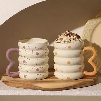 Главная Чернила Керамические кружки Чашки для молока и мороженого Можно использовать в микроволновых печах Питьевые чашки Чашки для влюбленных Изысканные кофейные кружки Подарки 450ML