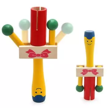 Главная Детские погремушки Деревянные звуковые игрушки Деревянные погремушки и колокольчики Деревянные палочки Вальдорфский музыкальный инструмент as the picture shows
