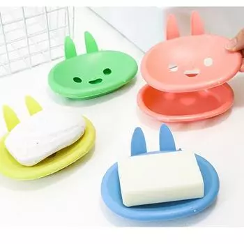 Главная Душевые принадлежности Хранение Тарелка Ящик для хранения Сливной контейнер Милый держатель для мыла в форме кролика Мыльница Аксессуары для ванной комнаты Дом Жизнь Путешествия Уникальный Yellow