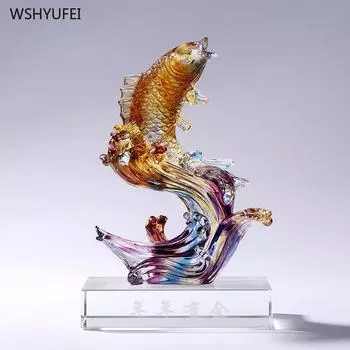 Главная Фен-шуй Украшение Гостиная глазурованная рыба Искусство и ремесла Офисные настольные украшения подарок оригинальность Домашнее украшение 1 шт.