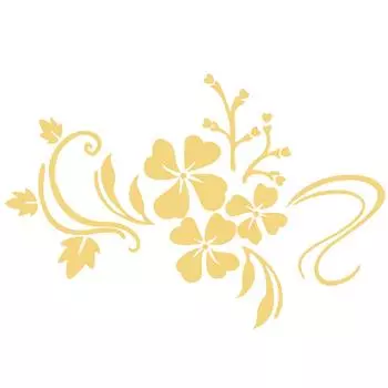 Главная Гостиная Комната Зеркало Пластиковый Цветок Искусство Съемный Наклейка На Стену Украшения Наклейка Золотая