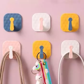 Главная Гостиная Стена Маленький Крючок Ванная Многофункциональный Контрастный Цвет Кухня Ключ Бытовая Одежда Крючок Наклейка Крючок Ювелирные Изделия Аксессуар синий