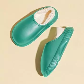 Главная Хлопковые тапочки Зимние новые парные нескользящие пушистые тапочки мужские водонепроницаемые на толстой подошве с защитой пятки по бокам 35-36 ( 230mm) бежевый