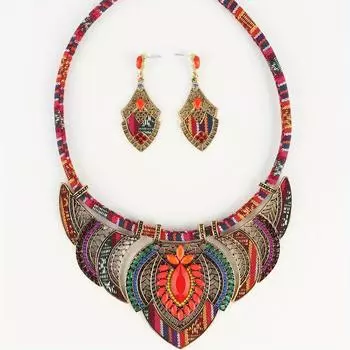 Главная Ювелирные изделия и аксессуары Женские украшения Богемное ожерелье Серьги .. синий