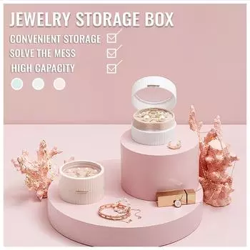 Главная Ювелирные изделия Серьги Кольца Дисплей Стенд Большая Вместимость Коробка Для Хранения Ювелирных Изделий белый