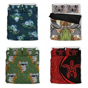 Главная Комплекты постельного белья Пододеяльники с изображением коалы - Комплекты постельного белья с коалой и глухим лесом Single 135x200cm